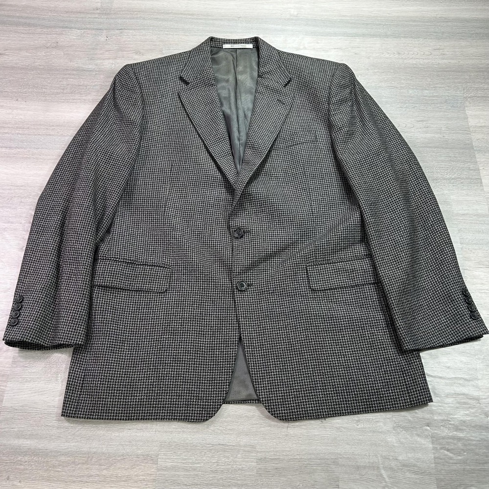 Hickey Freeman Blazer Mens 42R Gray‎ Silk Check Sport Coat Jacket Nordstrom